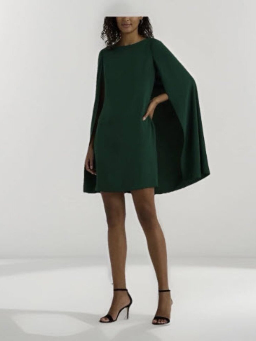 Calvin Klein cape-sleeve mini dress | Green | Size 14
